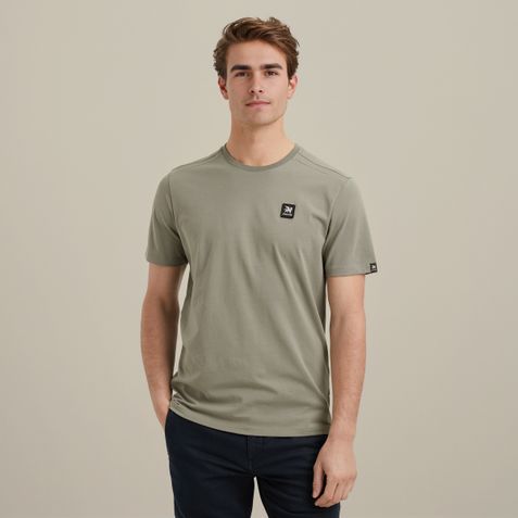 T-shirt with badge – Grey Comfort Denim – T-shirts & polo shirts | VANGUARD