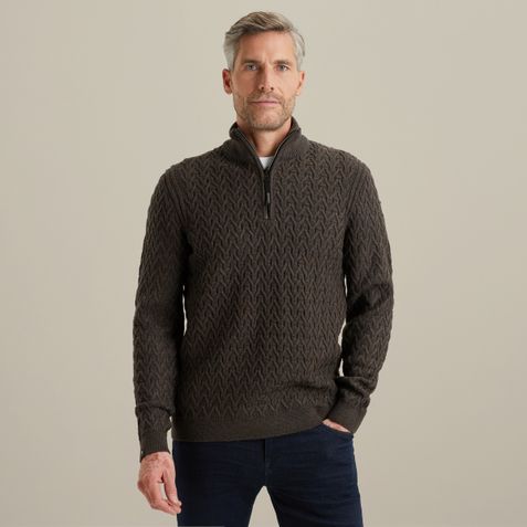 Half-zip pullover – Brown – Knitwear | VANGUARD