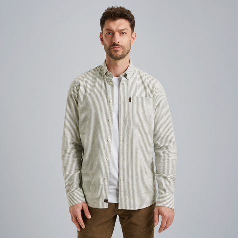 Oxford shirt with stripe pattern – Black Indigo – Shirts | PME LEGEND