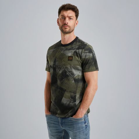 T-shirt with allover print – Black Indigo – T-shirts & polo shirts | PME LEGEND