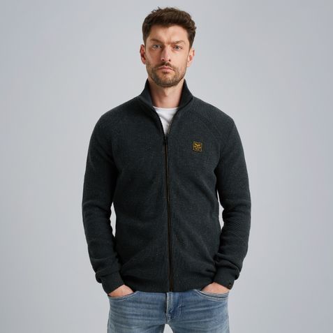 Cardigan with zipper closure – Black Indigo – Cardigans | PME LEGEND