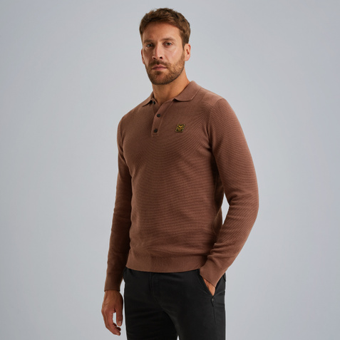 Polo shirt with long sleeves – Brown – T-shirts & polo shirts | PME LEGEND