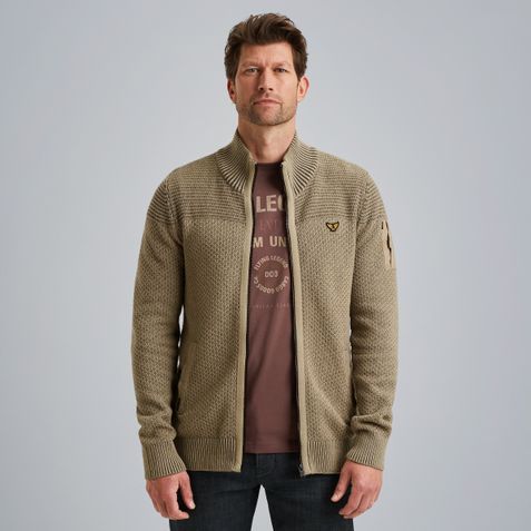 Cardigan with zipper closure – Castle Wall – Cardigans | PME LEGEND