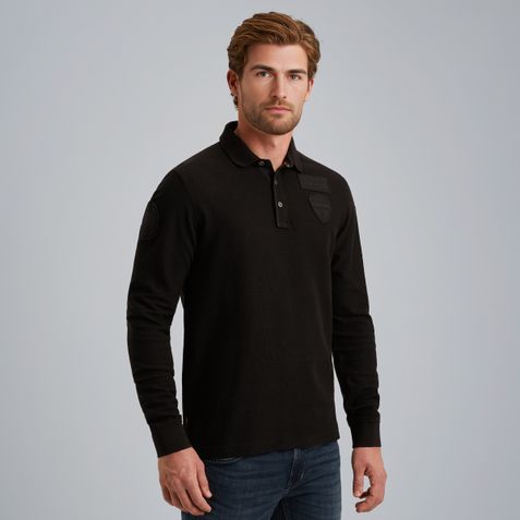 Polo shirt with long sleeves – Moonless Night – T-shirts & polo shirts | PME LEGEND