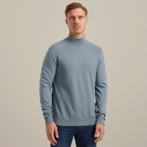 Mock neck pullover – Black Indigo – Knitwear | VANGUARD