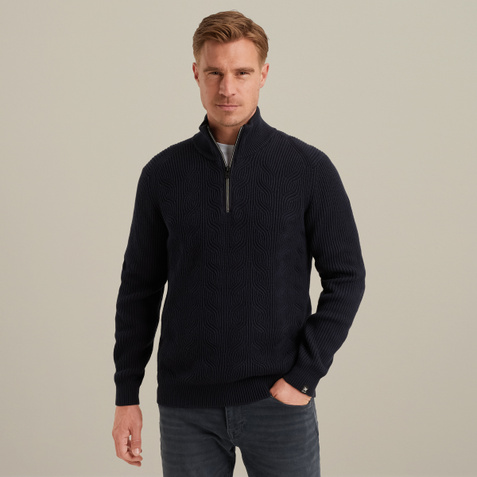 Half-zip pullover – Black Indigo – Knitwear | VANGUARD