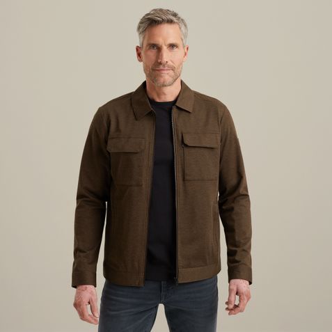 Shirt jacket with zipper closure – Brown – New in | VANGUARD