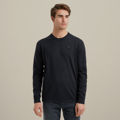 Pullover with texture – Black Indigo – Knitwear | VANGUARD