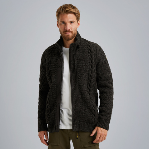 Cardigan in a wool blend – Grey Comfort Denim – Cardigans | PME LEGEND