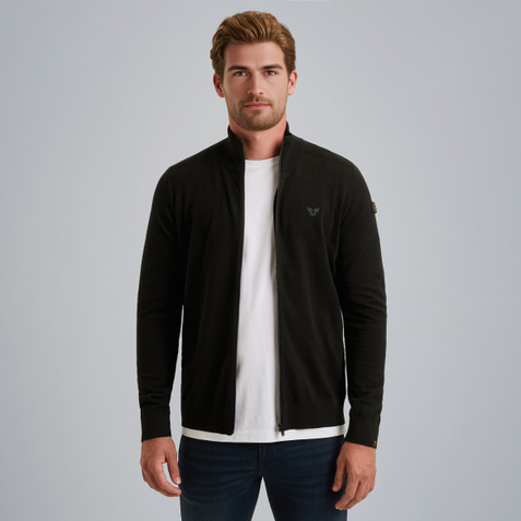 Cardigan with zipper closure – Moonless Night – Cardigans | PME LEGEND