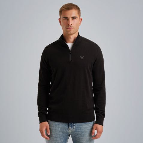 Pullover with half-zip – Moonless Night – Pullovers | PME LEGEND