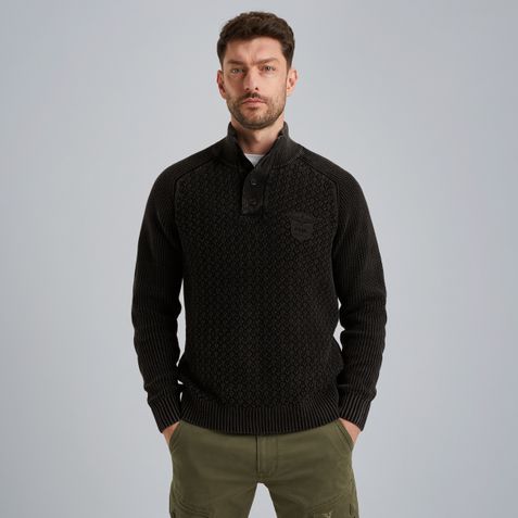 Pullover with stand-up collar – Moonless Night – Knitwear | PME LEGEND