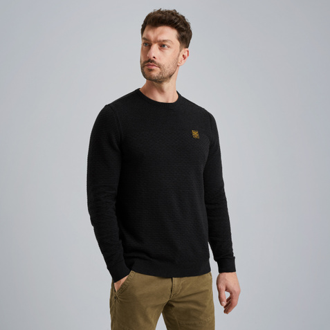 Pullover in mouliné cotton – Moonless Night – Pullovers | PME LEGEND