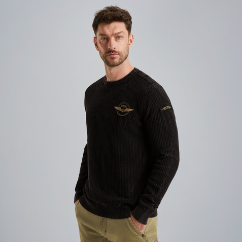 Pullover with garment-dye wash – Moonless Night – Pullovers | PME LEGEND
