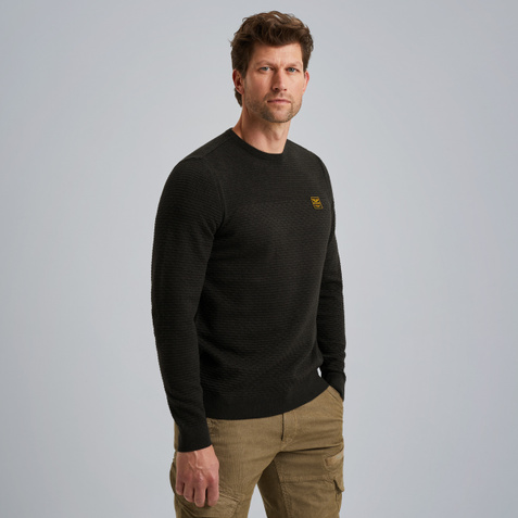 Pullover in mouliné cotton – Moonless Night – Pullovers | PME LEGEND