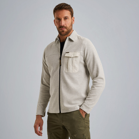 Shirt jacket with waffle texture – Grey Comfort Denim – Shirts | PME LEGEND