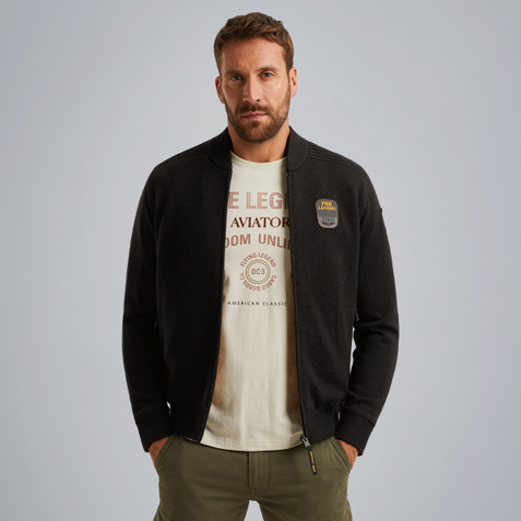 Cardigan in a wool blend – Moonless Night – Cardigans | PME LEGEND