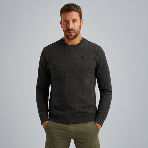 Sweatshirt in jacquard sweat fabric – Grey Comfort Denim – Sweatshirts & hoodies | PME LEGEND