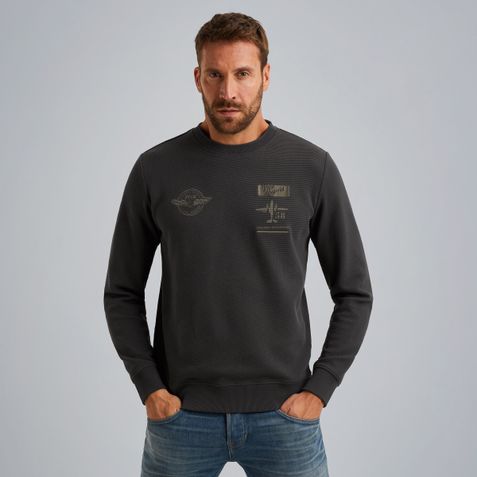 Sweatshirt with artworks – Grey Comfort Denim – Sweatshirts & hoodies | PME LEGEND