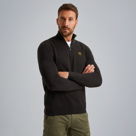 Pullover with half zipper – Moonless Night – Pullovers | PME LEGEND