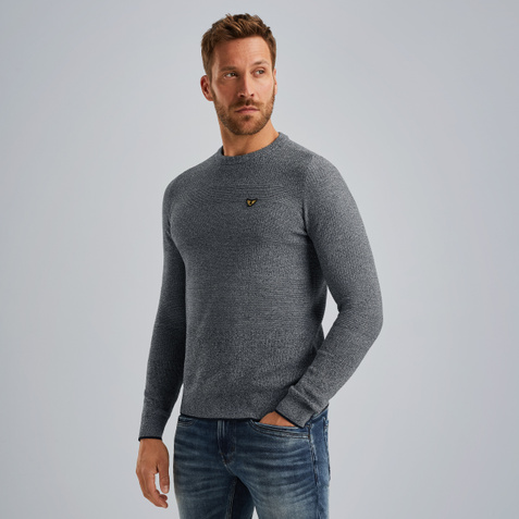 Pullover with stripe pattern – Grey Comfort Denim – Pullovers | PME LEGEND