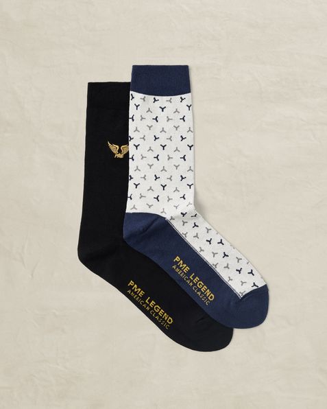 2-pack sokken van een katoenblend – Grey Comfort Denim – Sokken | PME LEGEND