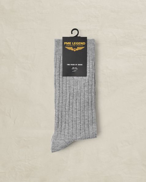 2-pack ribbed socks – Grey Comfort Denim – Socks | PME LEGEND