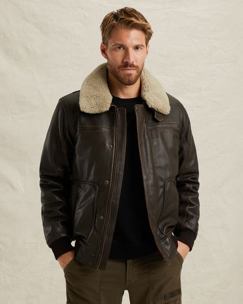 Iconic Hudson leather jacket – Brown – Leather jackets | PME LEGEND