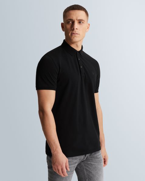 Polo shirt in cotton with stretch – Moonless Night – Polo's | CAST IRON