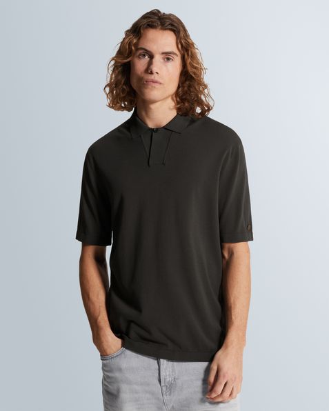 Polo shirt in a viscose blend – Grey Comfort Denim – Polo shirts | CAST IRON