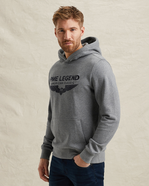 Hoodie with logo – Grey Comfort Denim – Hoodies | PME LEGEND