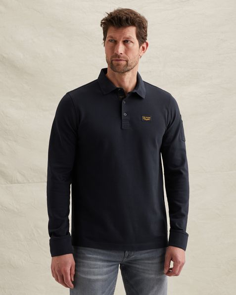 American Classic polo met lange mouwen – Black Indigo – Polo's | PME LEGEND