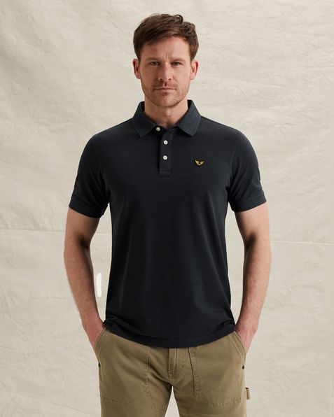 Polo met garment-dye wassing – Black Indigo – Polo's | PME LEGEND