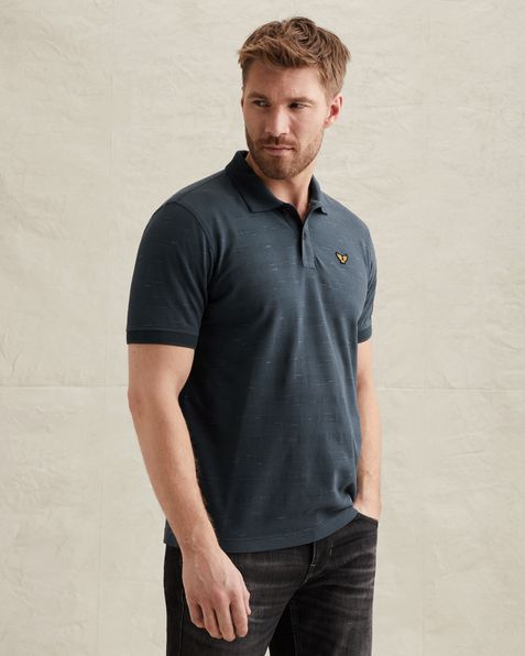 Polo shirt with stripe pattern and flight pocket – Black Indigo – Polo shirts | PME LEGEND