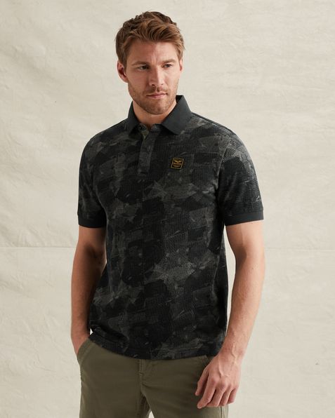 Polo en piqué avec imprimé intégral – Black Indigo – Polos | PME LEGEND