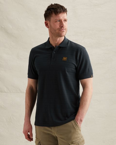Polo en jersey avec motif à rayures – Black Indigo – Polos | PME LEGEND