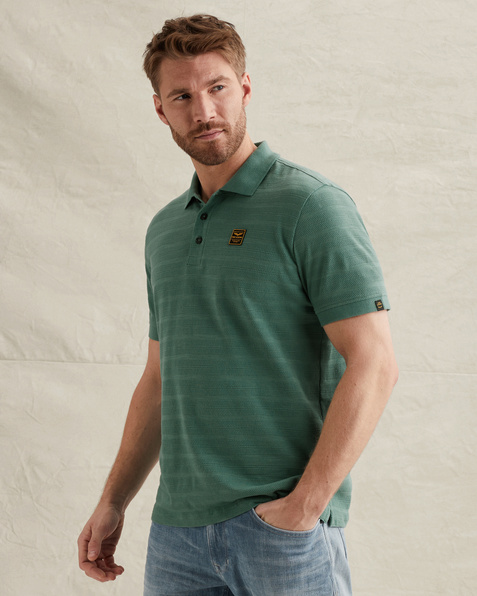 Polo en jersey avec motif à rayures – Weeping Willow – Polos | PME LEGEND