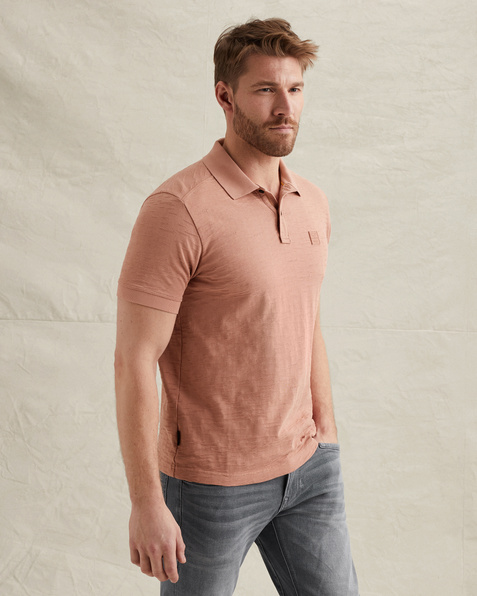 Polo shirt in jersey with jacquard pattern – Mellow Rose – Polo shirts | PME LEGEND