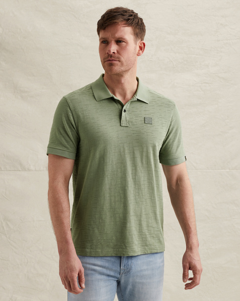 Polo shirt in jersey with jacquard pattern – Weeping Willow – Polo shirts | PME LEGEND