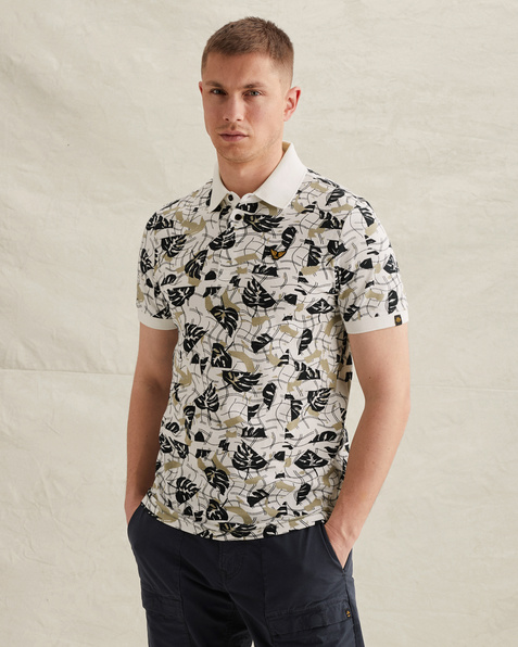 Polo shirt with allover print and tailwing logo – Snow White – Polo shirts | PME LEGEND