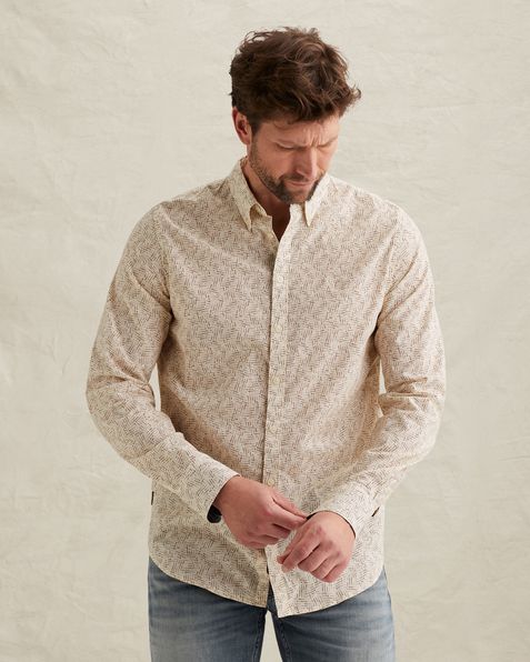 Shirt with allover print and button-down collar – Castle Wall – Dress shirts | PME LEGEND