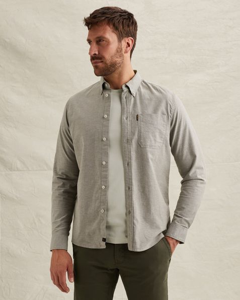Oxford shirt with chest pocket and button-down collar – Grey Comfort Denim – Casual shirts | PME LEGEND