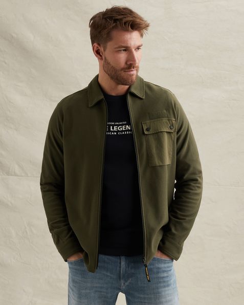 Shirt jacket with  zipper closure and badge – Elmwood – Shirt jackets | PME LEGEND