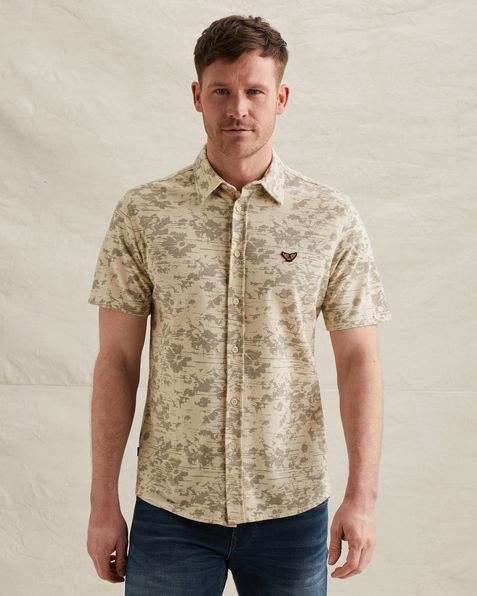 Shirt in jersey piqué with allover print – Castle Wall – Casual shirts | PME LEGEND