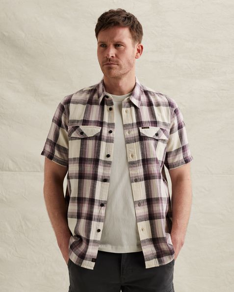 Shirt with check pattern and chest pockets – Burnshed Lilac – Casual shirts | PME LEGEND