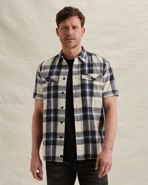 Shirt with check pattern and chest pockets – Black Indigo – Casual shirts | PME LEGEND