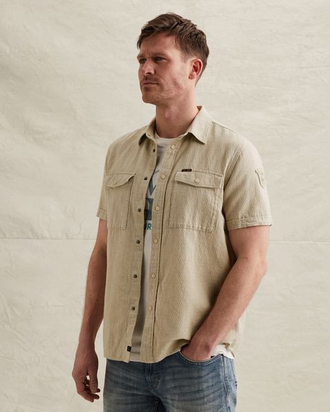 Shirt with short sleeves in cotton/linen – Castle Wall – Casual shirts | PME LEGEND