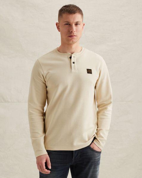 Henley T-shirt with long sleeves – Castle Wall – T-shirts | PME LEGEND
