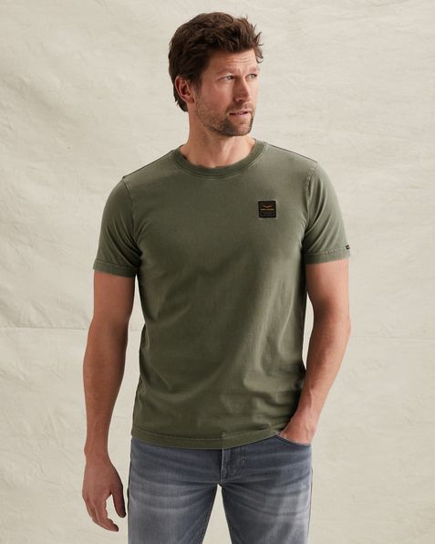T-shirt with a garment-dye wash and badge – Elmwood – T-shirts | PME LEGEND