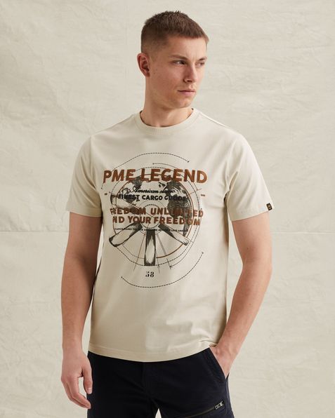 T-shirt in cotton jersey with artwork – Castle Wall – T-shirts | PME LEGEND